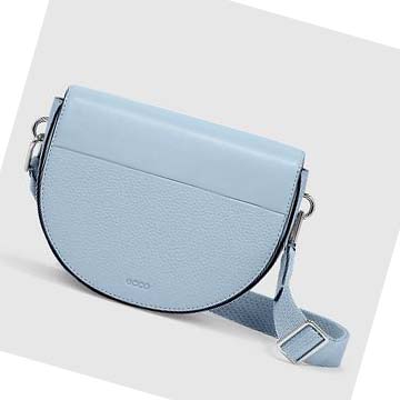 Men's Ecco Textureblock Saddle Handbag Blue | USA 745CTV